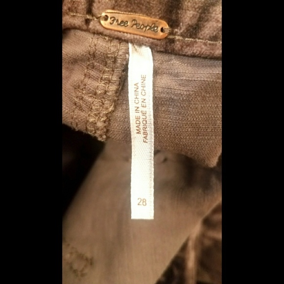 Free People taupe velvet cropped pants - Picture 4 of 8